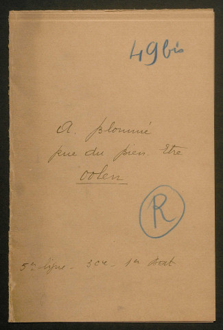 Témoignage de Blommé, A. et correspondance avec Jacques Péricard