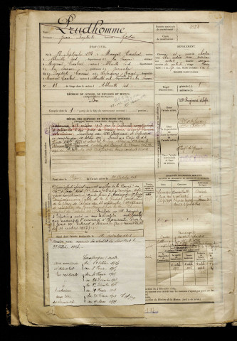 Prudhomme, Jean Baptiste, né le 16 septembre 1884 à Mareuil-Caubert (Somme), classe 1904, matricule n° 1024, Bureau de recrutement d'Abbeville
