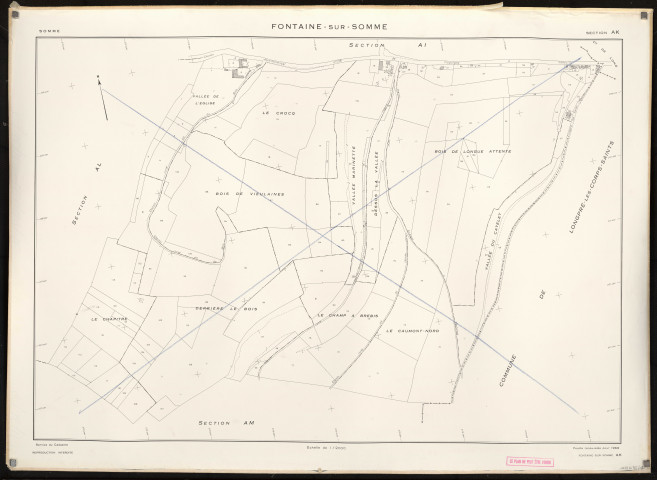 Plan du cadastre rénové - Fontaine-sur-Somme : section AK