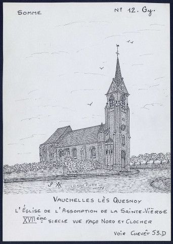 Vauchelles-lès-Quesnoy : église de l'Assomption de la Sainte-Vierge - (Reproduction interdite sans autorisation - © Claude Piette)