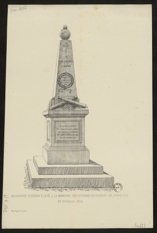Monument funèbre élevé à la mémoire des Victimes du combat de Formerie le 28 octobre 1870