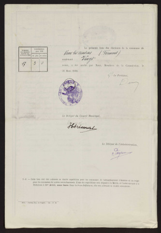 Liste électorale : Vaux-en-Amiénois (Vaux-les-Amiens), Section de Frémont