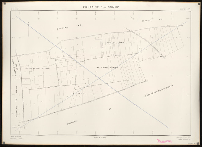 Plan du cadastre rénové - Fontaine-sur-Somme : section AN