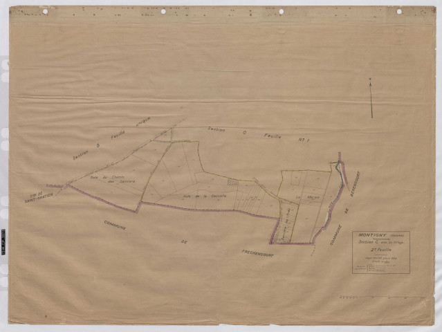 Plan du cadastre rénové - Montigny-sur-l'Hallue : section C2