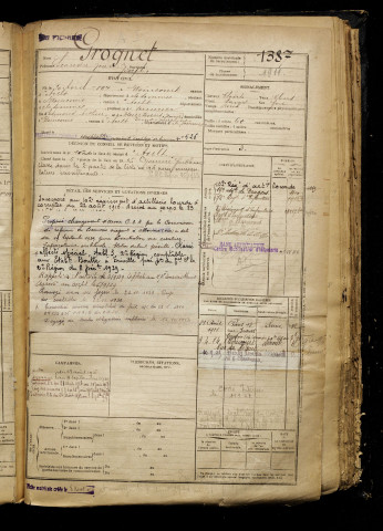 Grognet, Léandre Jean Joseph, né le 10 avril 1897 à Woincourt (Somme), classe 1917, matricule n° 1387, Bureau de recrutement d'Abbeville