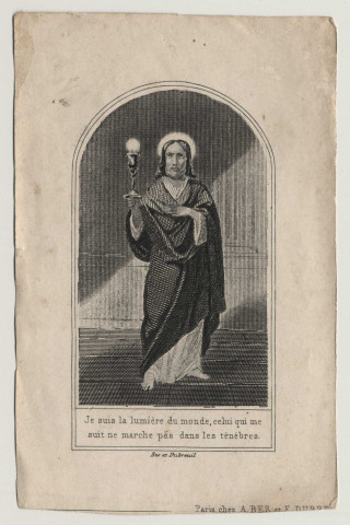 Je suis la lumière du monde, celui qui me suit ne marche pas dans les ténèbres. Le Christ portant un calice