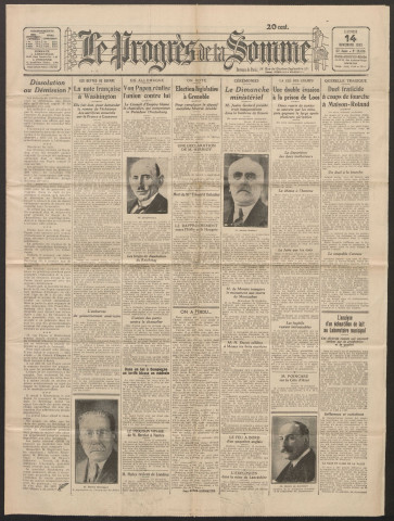 Le Progrès de la Somme, numéro 19436, 14 novembre 1932