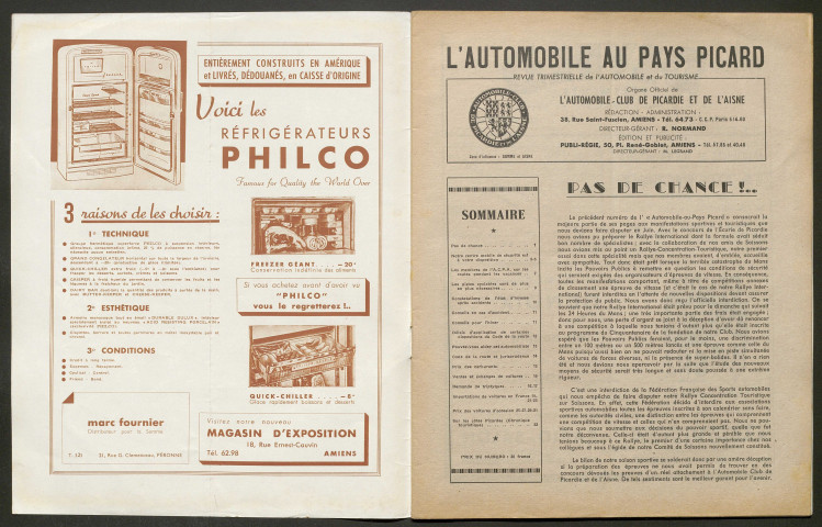 L'Automobile au Pays Picard. Revue de l'Automobile et du Tourisme. Organe officiel de l'Automobile-Club de Picardie et de l'Aisne, 381, octobre 1955