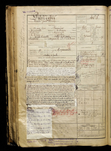 Davergne, André Jean Florentin, né le 25 juin 1900 à Feuquières-en-Vimeu (Somme), classe 1920, matricule n° 408, Bureau de recrutement d'Abbeville