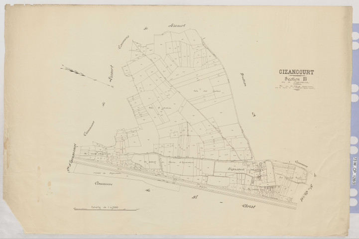 Plan du cadastre rénové - Cizancourt : section B