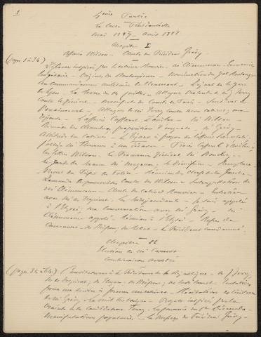 Souvenirs de ma vie politique de mai 1887 à fin 1889 par René Goblet. La crise présidentielle, mai 1887-avril 1888, quatrième partie. Le ministère Floquet, avril 1888-février 1889, cinquième partie. L'année 1889, second ministère Tirard, sixième partie