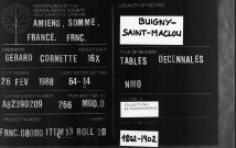 Buigny-Saint-Maclou : tables décennales (naissances, mariages, décès)