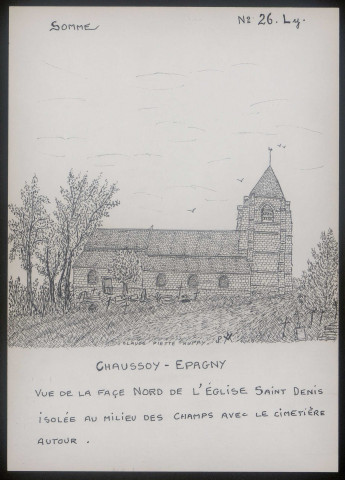 Chaussoy-Epagny : vue de la face nord de l'église Saint-Denis - (Reproduction interdite sans autorisation - © Claude Piette)