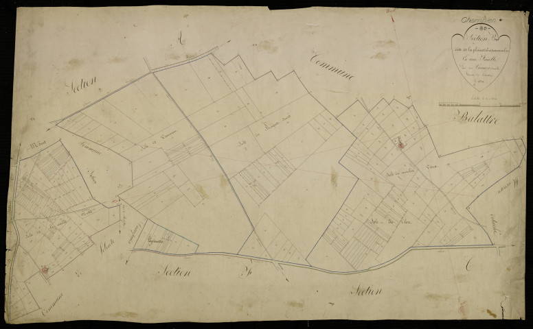 Plan du cadastre napoléonien - Champien : Plaine du Vieux Moulin (La), B