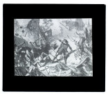 Jeanne d'Arc - Jeanne blessée devant Paris - gravure de Burgan (?)