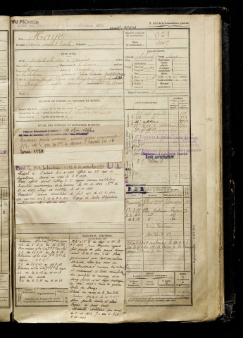 Haye, André Armand Emile, né le 30 septembre 1897 à Amiens (Somme), classe 1917, matricule n° 921, Bureau de recrutement d'Amiens