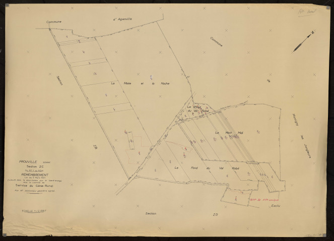 Plan du cadastre rénové - Prouville : section ZC