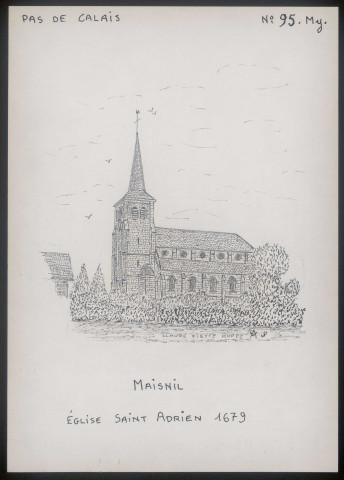 Maisnil (Pas-de-Calais) : église Saint-Adrien - (Reproduction interdite sans autorisation - © Claude Piette)
