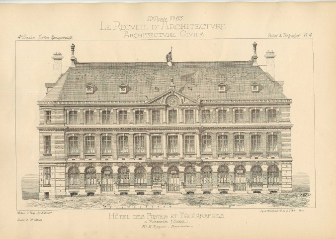 Amiens. Hôtel des Postes & Télégraphes par E. Ricquier architecte