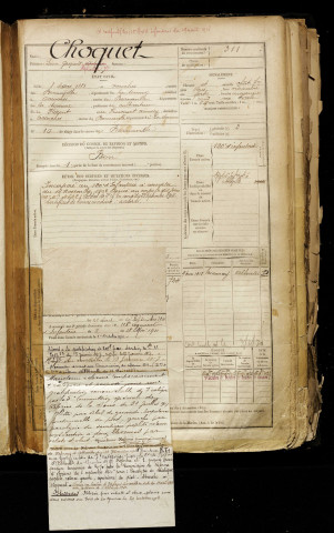 Choquet, Léon Gaspard Alphonse, né le 08 mars 1881 à Occoches (Somme), classe 1901, matricule n° 311, Bureau de recrutement d'Abbeville