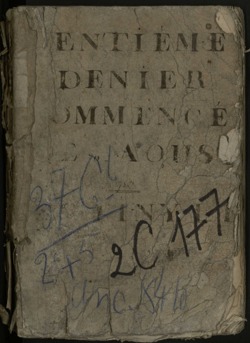 Centième denier du bureau d'Abbeville pour la période du 20 août 1783 au 13 mai 1785