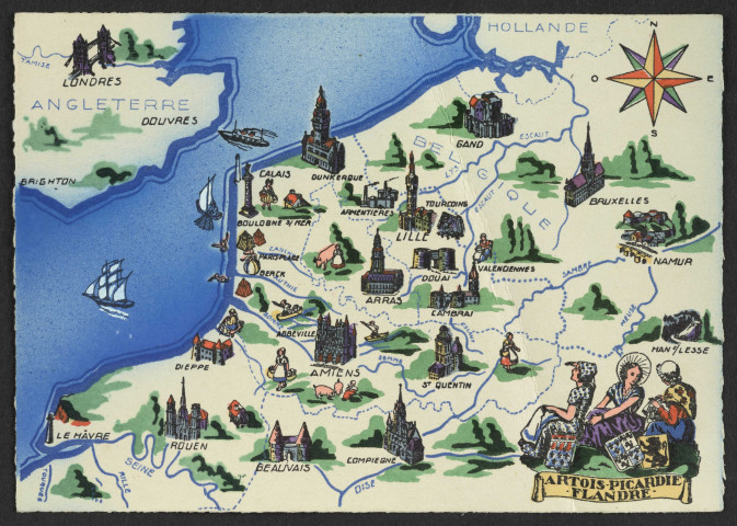 Carte postale de l'Artois-Picardie-Flandre