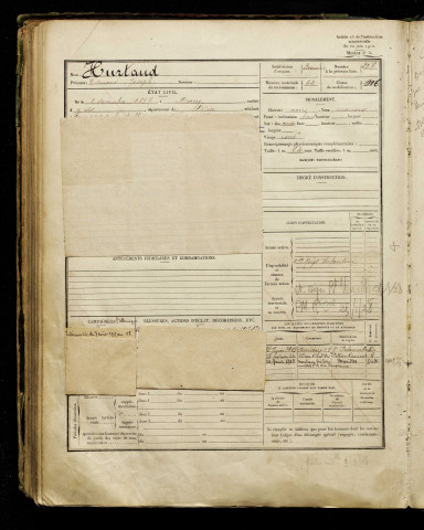 Hurtaud, Edmond Joseph, né le 02 décembre 1897 à Mouy (Oise), classe 1917, matricule n° 62, Bureau de recrutement d'Amiens