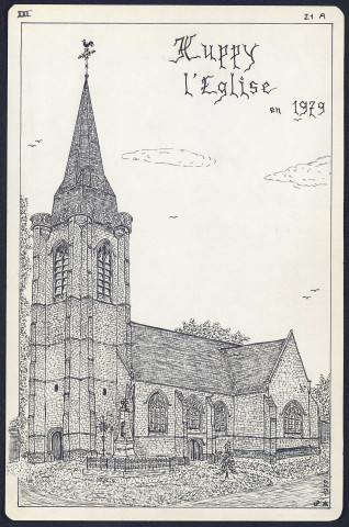 Huppy : l'église en 1979 - (Reproduction interdite sans autorisation - © Claude Piette)