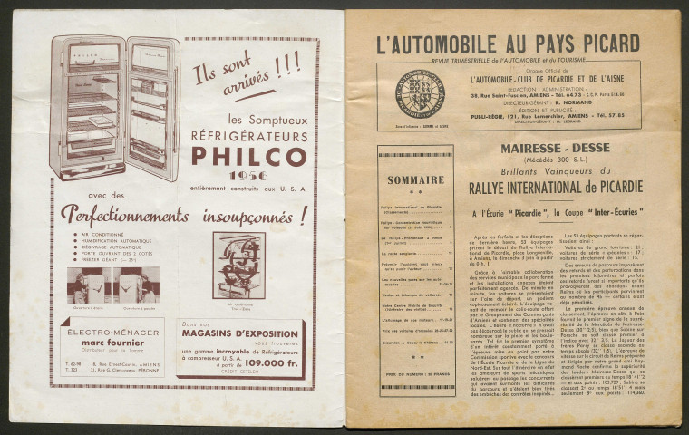 L'Automobile au Pays Picard. Revue de l'Automobile et du Tourisme. Organe officiel de l'Automobile-Club de Picardie et de l'Aisne, 385, octobre 1956