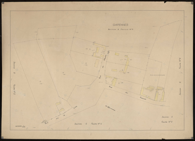 Plan du cadastre rénové - Gapennes : section G3