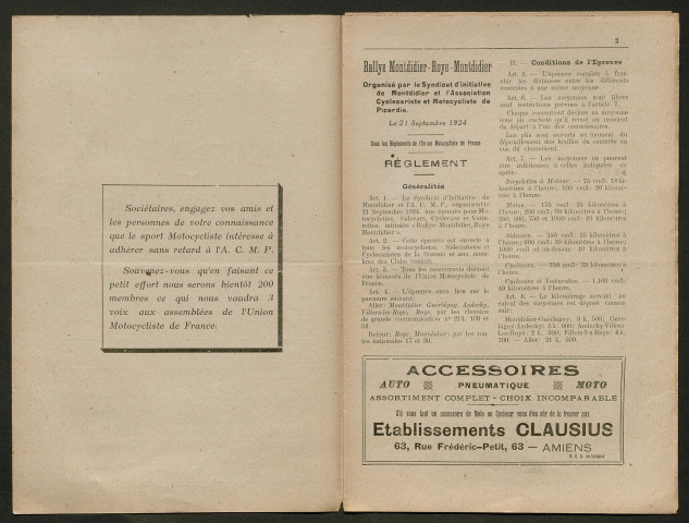 Revue mensuelle de l'association cyclecariste et motocycliste de Picardie - 1ère année, numéro 10