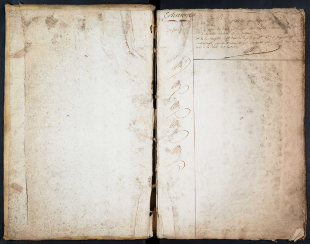 Journal d'enregistrement des sommes reçues pour les quatre deniers pour livre du montant des ventes de meubles qui seront faites par les notaires, greffiers, huissiers ou sergents royaux, dans l'étendue de l'arrondissement du bureau d'Amiens pour la période du 18 août 1790 au 4 février 1791