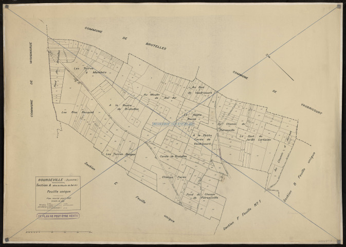 Plan du cadastre rénové - Bourseville : section A