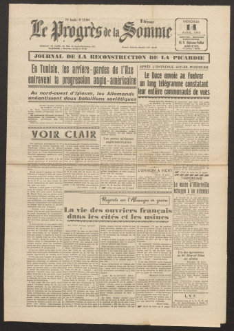 Le Progrès de la Somme, numéro 22944, 14 avril 1943