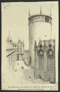 Vue restaurée de la cour et du donjon du château de Coucy. (Fac-simile d'un dessin de Viollet-le-Duc)