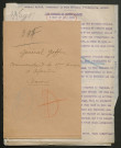Témoignage de Goffin, L. (Général) et correspondance avec Jacques Péricard