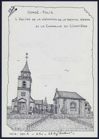 Condé-Folie : l'église de la visitation de la Sainte-Vierge - (Reproduction interdite sans autorisation - © Claude Piette)