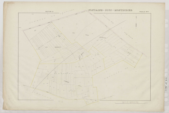 Plan du cadastre rénové - Fontaine-sous-Montdidier : section B5