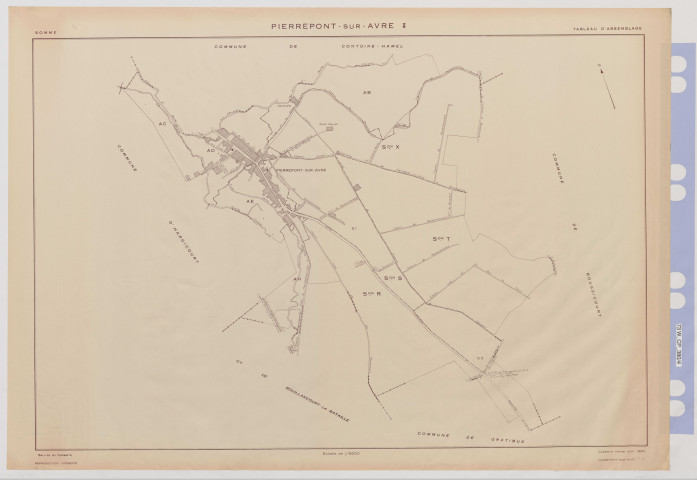 Plan du cadastre rénové - Pierrepont-sur-Avre : tableau d'assemblage (TA)