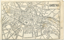 Amiens. Plan de la ville sur carte postale
