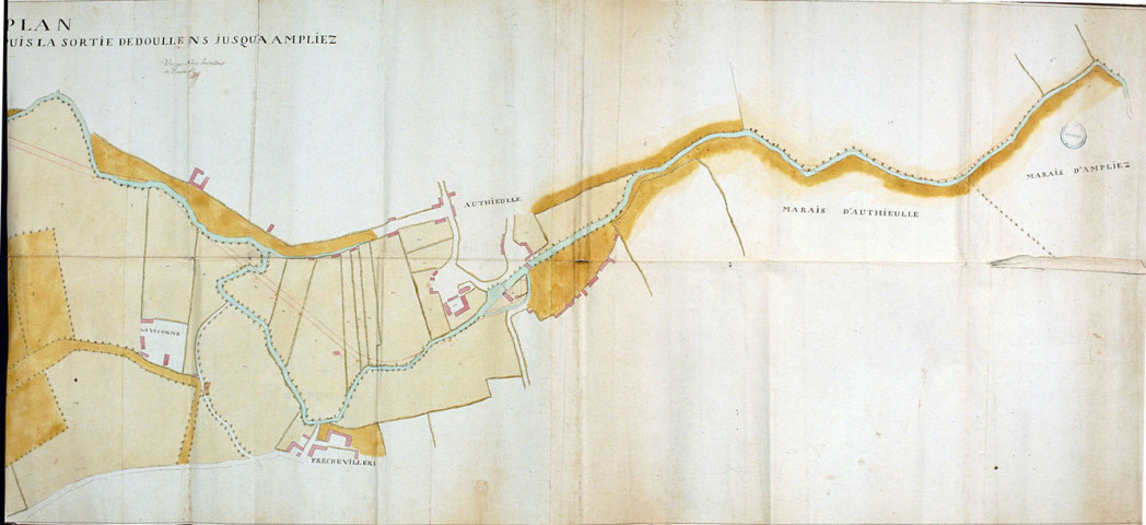 Plan de la rivière d'Authie depuis la sortie de Doullens jusqu'à Ampliez