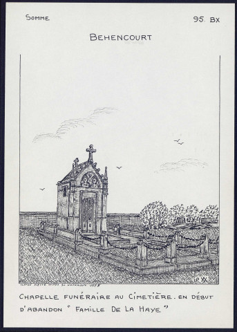 Behencourt : chapelle funéraire au cimetière - (Reproduction interdite sans autorisation - © Claude Piette)