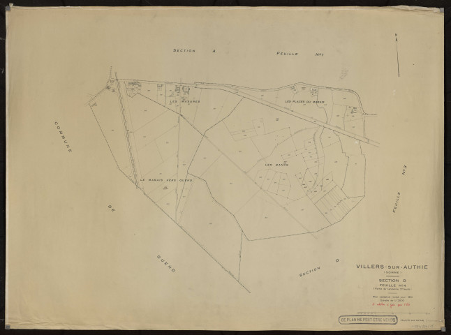 Plan du cadastre rénové - Villers-sur-Authie : section D4