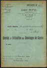 Albert. Demande d'indemnisation des dommages de guerre : dossier Ville d'Albert (biens communaux : cimetière, monument commémoratif de 1870)