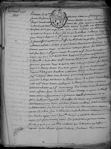 Etude de Me François Henin à Amiens (étude n°3). Minutes de l'année 1750