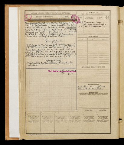 Cottrelle, Bernard Georges, né le 23 avril 1893 à Amiens (Somme), classe 1913, matricule n° 1293, Bureau de recrutement d'Amiens