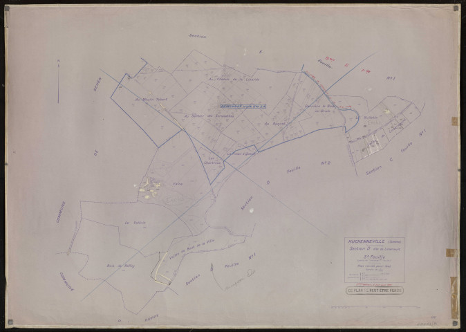 Plan du cadastre rénové - Huchenneville : section D3