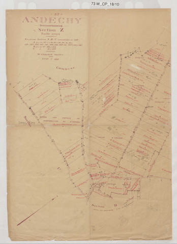 Plan du cadastre rénové - Andechy : section Z
