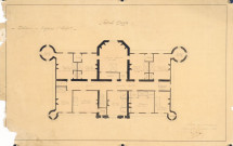 Château de Mme Veuve-Saint : plan du deuxième étage dressé par l'architecte Paul Delefortrie