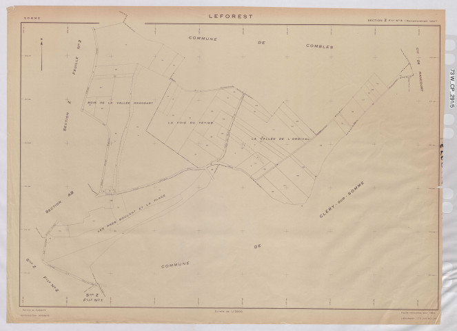 Plan du cadastre rénové - Leforest : section Z3